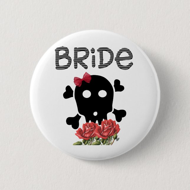 Skull Bride 6 Cm Round Badge (Front)