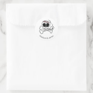 Skull Bride   Classic Round Sticker