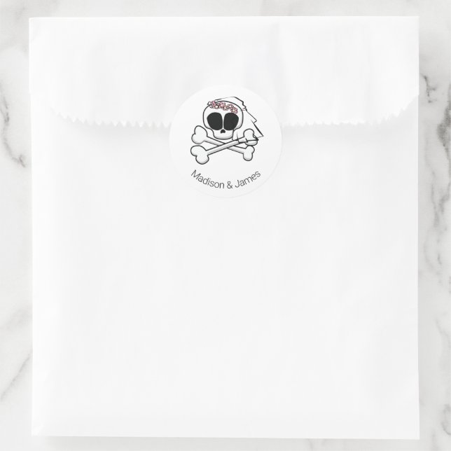 Skull Bride   Classic Round Sticker (Bag)