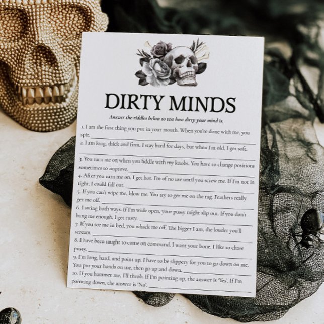 Skull Bride or Die Bachelorette Game Dirty Minds Invitation (Creator Uploaded)