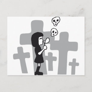 skull bubbles postcard