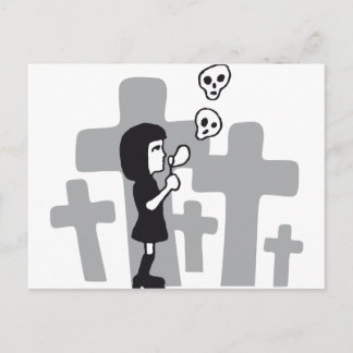 skull bubbles postcard