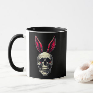 Skull Bunny – Dark Easter Art - caneca Mug