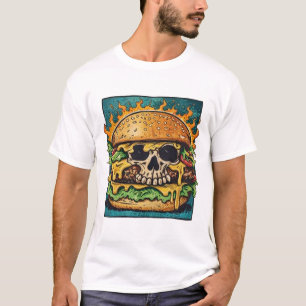Skull Burger Monster Art T-Shirt