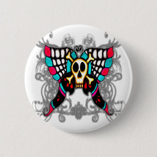 Skull Butterfly 6 Cm Round Badge