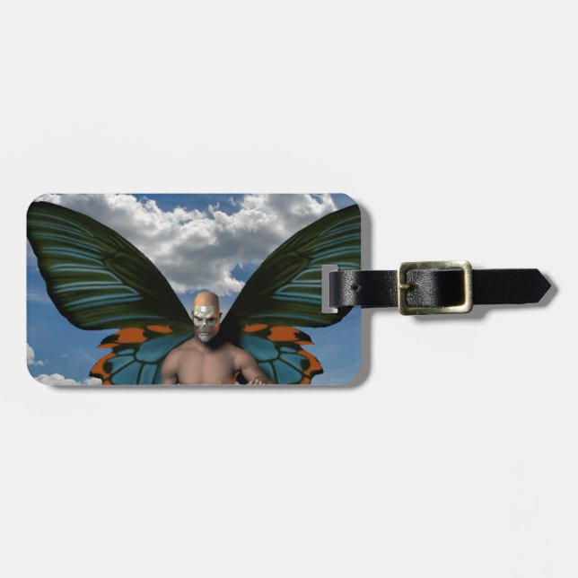 Skull Butterfly Luggage Tag (Front Horizontal)