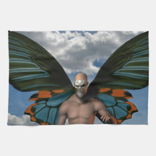 Skull Butterfly Tea Towel