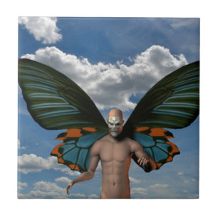 Skull Butterfly Tile