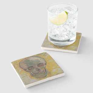 Skull by Vincent Van Gogh Stone Coaster