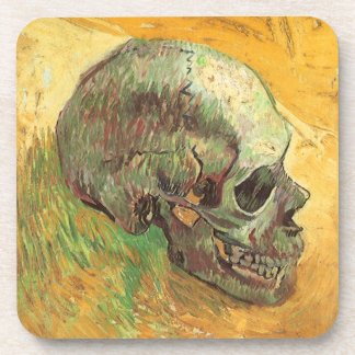 Skull by Vincent van Gogh, Vintage Impressionism Coaster