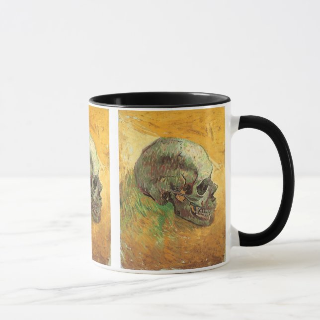 Skull by Vincent van Gogh, Vintage Impressionism Mug (Right)