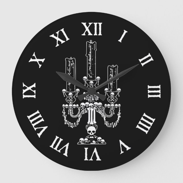 Skull Candelabra Large Clock (Front)