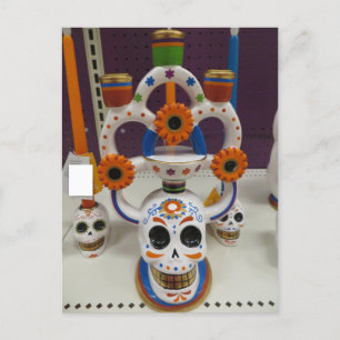 Skull Candle Holder Postcard