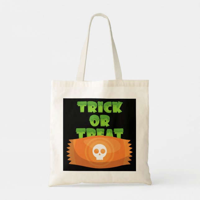 Skull Candy Halloween Trick Or Treat Tote Bag (Back)