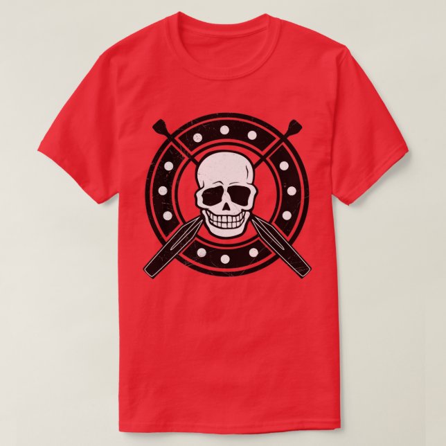 Skull Canoe Canoeing Lover Pirate Lover Gift Idea  T-Shirt (Design Front)