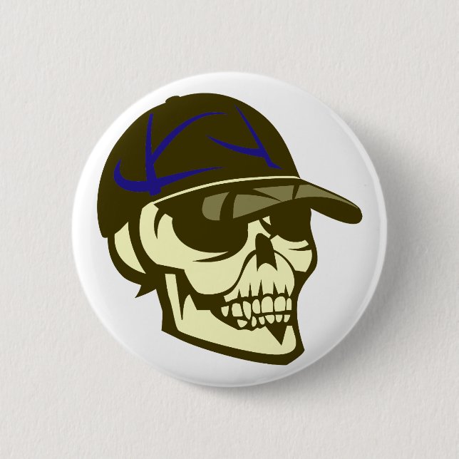skull cap 6 cm round badge (Front)
