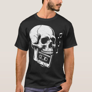 Skull Cassette Punk Black T-Shirt