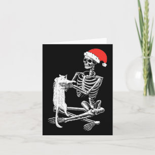 Skull Cat Christmas  Card