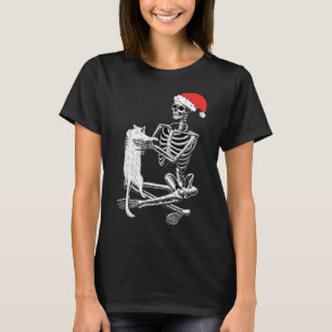 Skull Cat Christmas T-Shirt