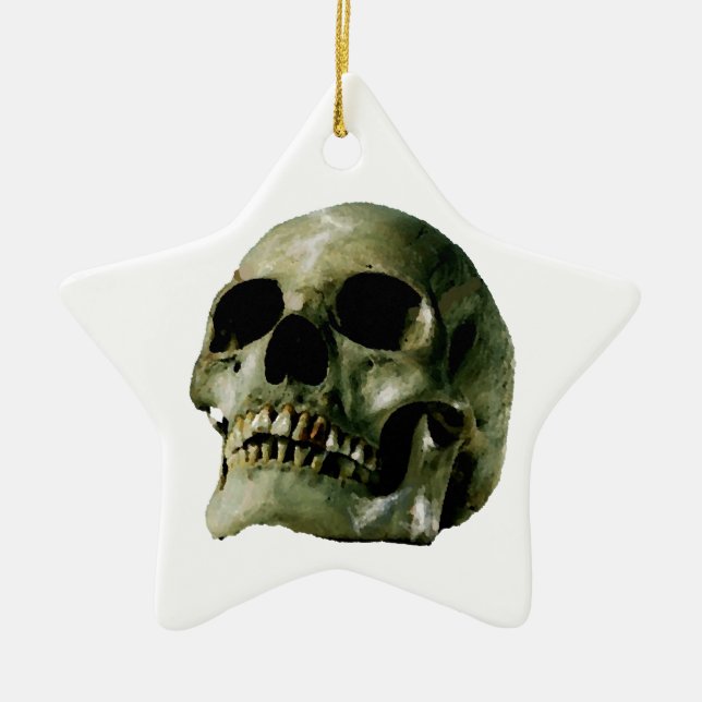 Skull Ceramic Tree Decoration (Front)