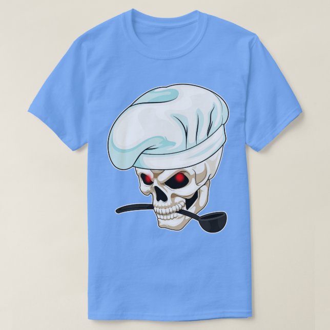 Skull Chef Cooking spoon T-Shirt (Design Front)