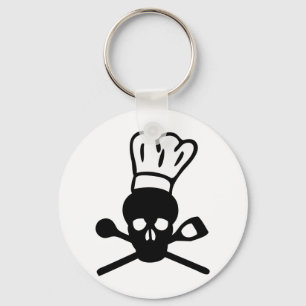 skull chef icon key ring
