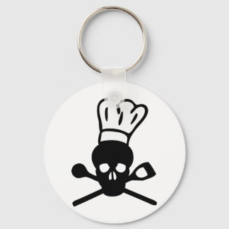 skull chef icon key ring