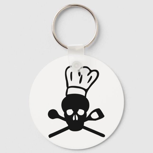 skull chef icon key ring (Front)