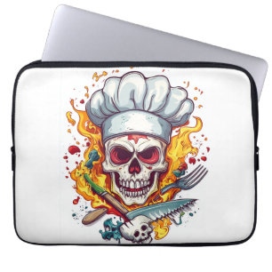 Skull Chef Kitchen Master Laptop Sleeve