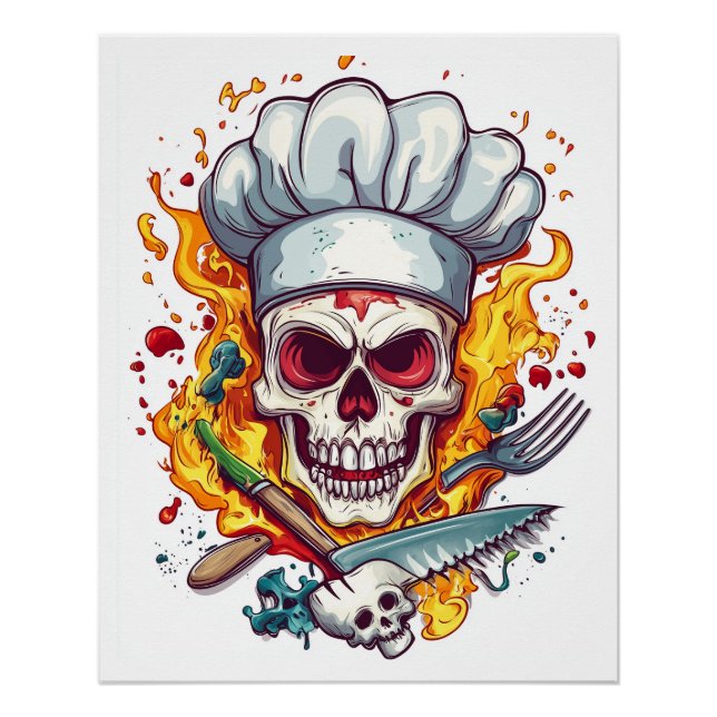 Skull Chef Kitchen Master Poster (Front)