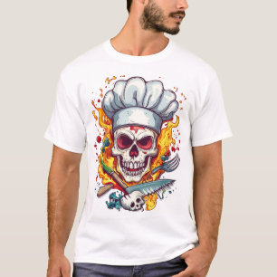 Skull Chef Madness � Funny Cooking Skeleton T-Shirt