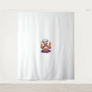 Skull Chef Madness – Funny Cooking Skeleton Tapestry