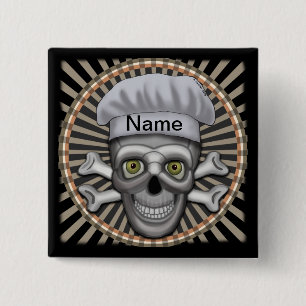 Skull Chef square pin