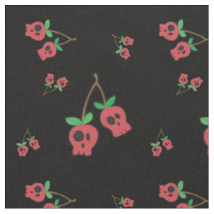 Skull Cherry Fabric