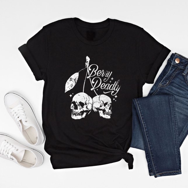 Skull Cherry Spooky and Sweet Gothic Halloween T-Shirt (Creator Uploaded)