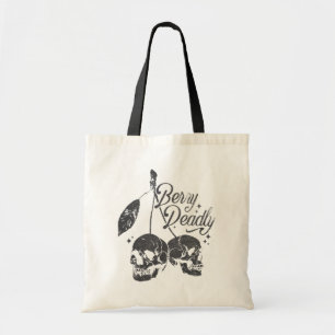 Skull Cherry Spooky and Sweet Gothic Halloween Tote Bag