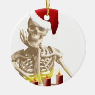 skull christmas ceramic tree decoration