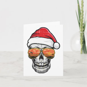 Skull Christmas In July Beach Tropical Summer Vaca Card