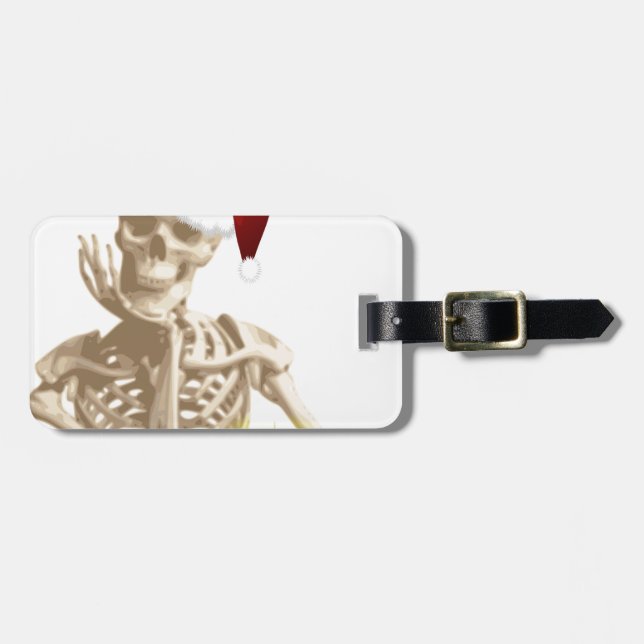 skull christmas luggage tag (Front Horizontal)