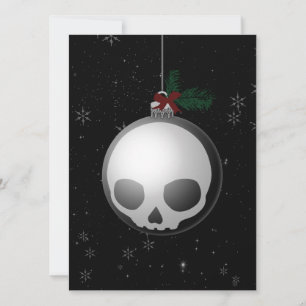 Skull Christmas Ornament Graphic Holiday Card