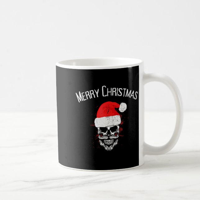 Skull Christmas Santa - Creepy Christmas  Coffee Mug (Right)