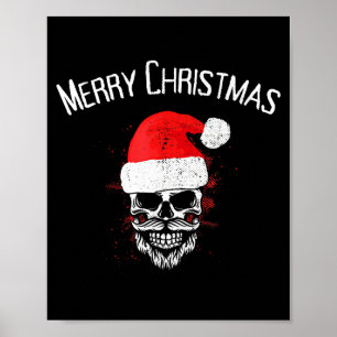 Skull Christmas Santa - Creepy Christmas  Poster