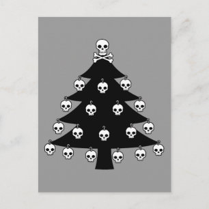 Skull Christmas Tree Holiday Postcard