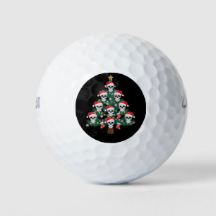Skull Christmas Tree Pajama Cool Skeleton Santa Golf Balls