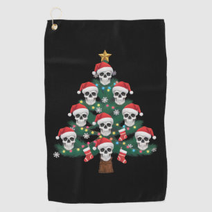 Skull Christmas Tree Pajama Cool Skeleton Santa  Golf Towel
