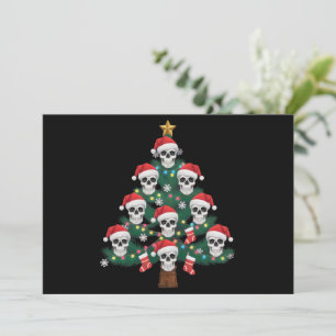 Skull Christmas Tree Pajama Cool Skeleton Santa  Holiday Card