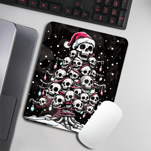Skull Christmas Tree Pajama Skeleton Santa Hat Mouse Mat