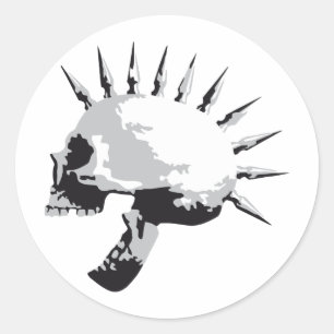 skull classic round sticker