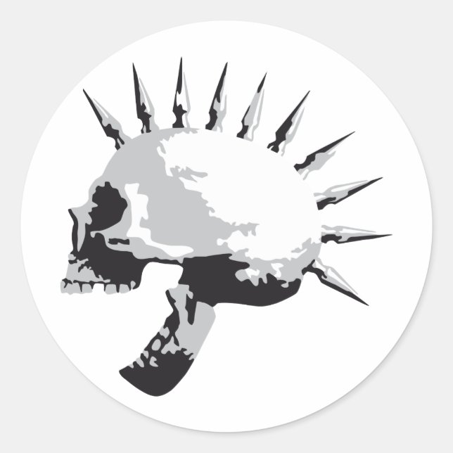 skull classic round sticker (Front)