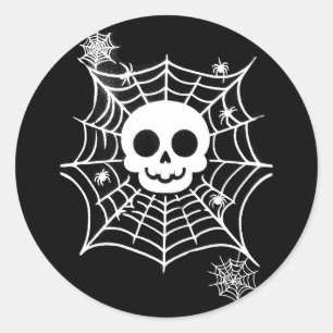 skull classic round sticker